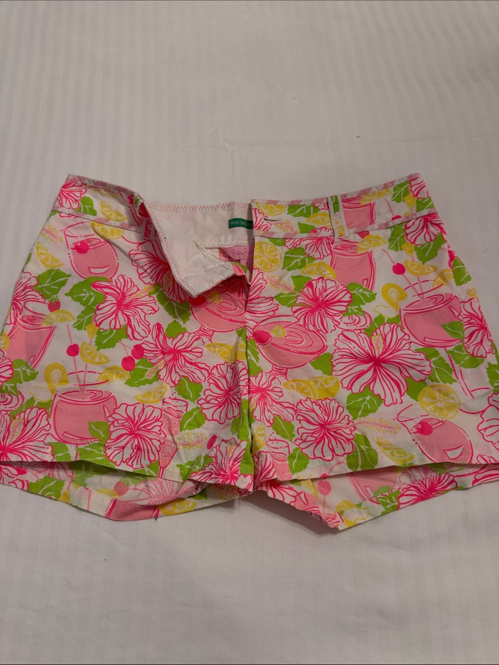 Lilly Pulitzer Pink Floral Cocktail Print Bermuda Shorts